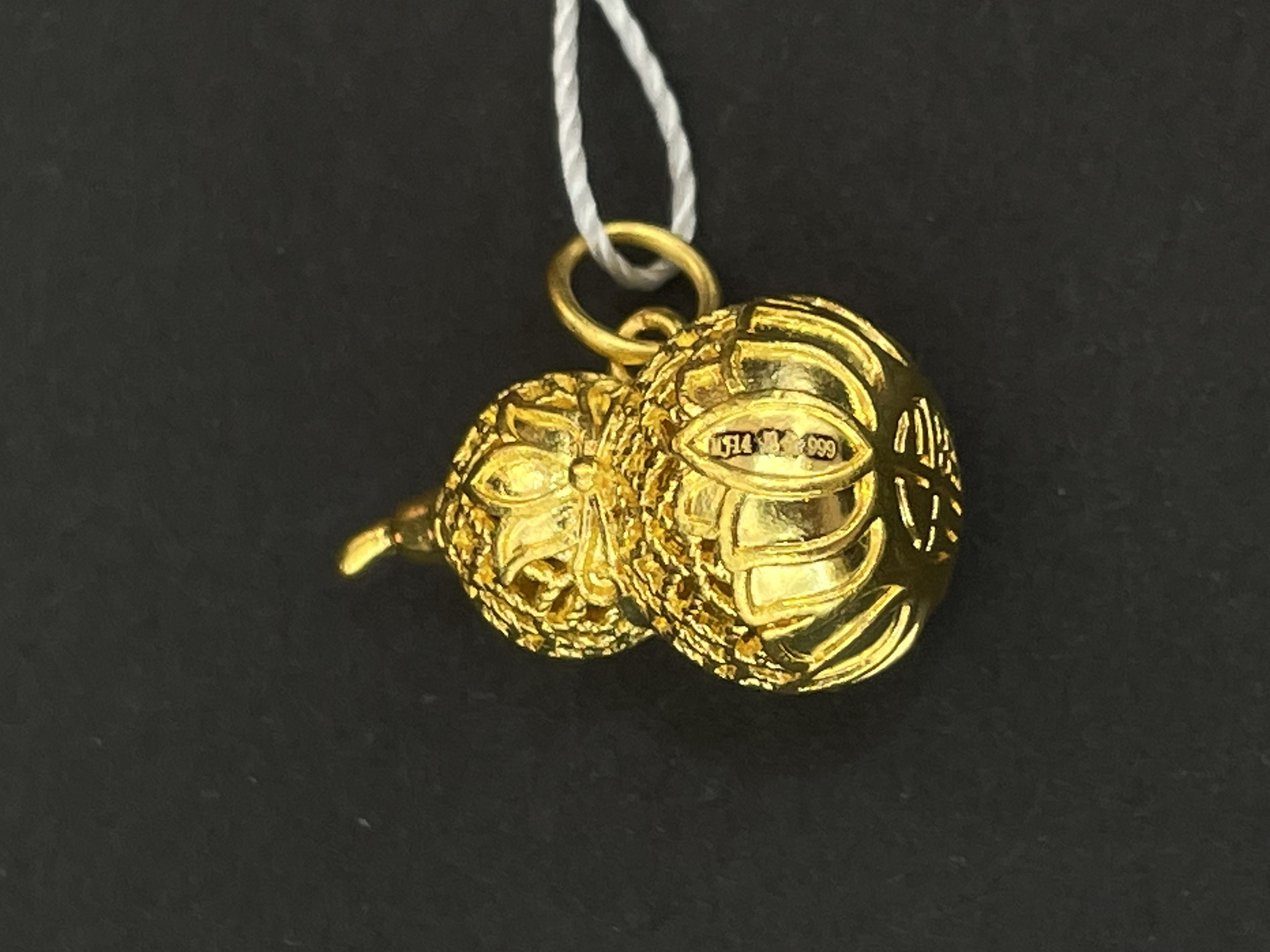 【金展珠宝】足金  莲花镂空葫芦吊坠 福底