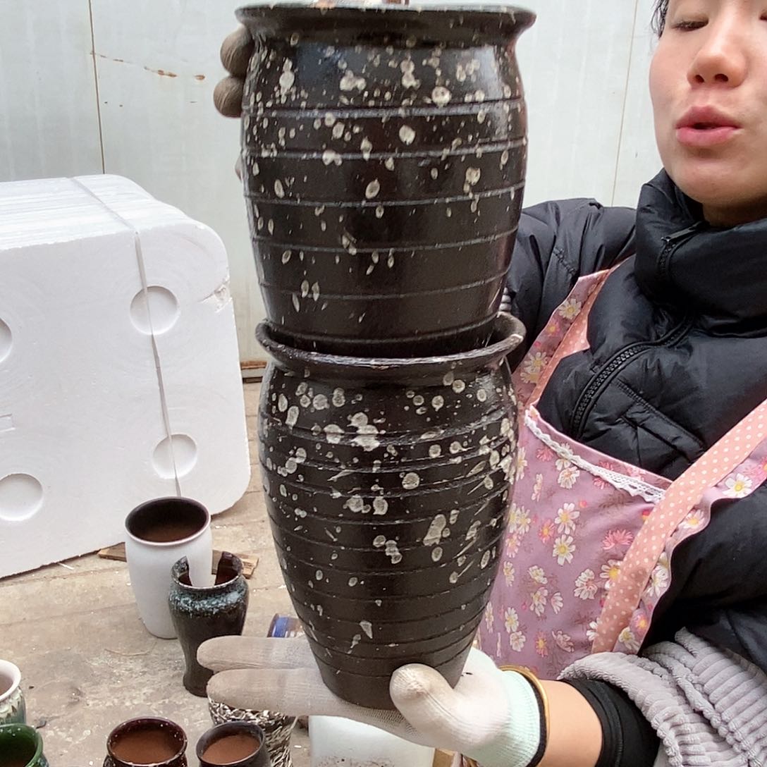 紫砂花盆瑕疵口13高18