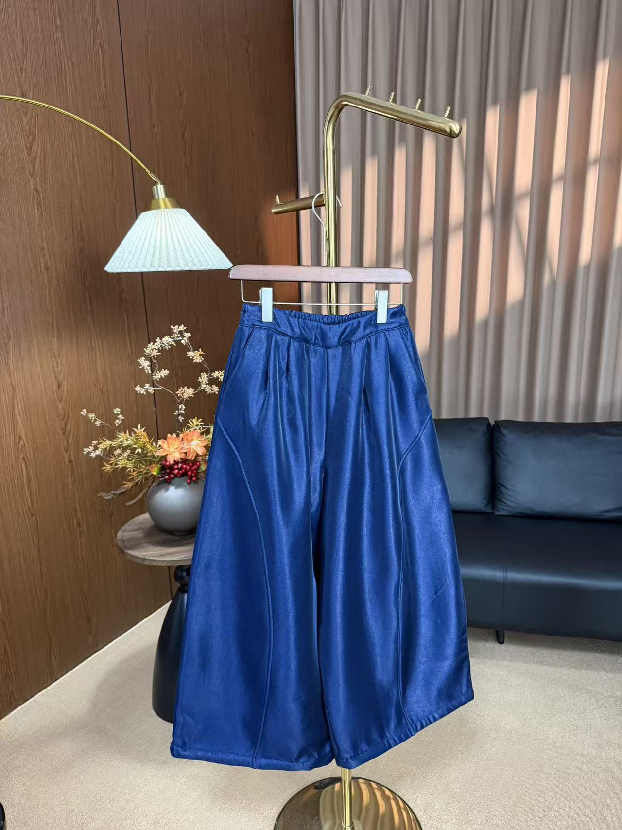 【四色裤子】秋冬长裤秋冬加绒加厚阔腿裤花纹休闲裤阔腿高腰九分裤