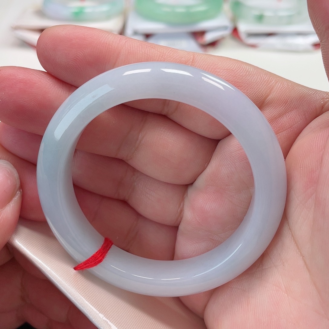 翡翠未镶嵌手镯缅甸翡翠手镯51圈