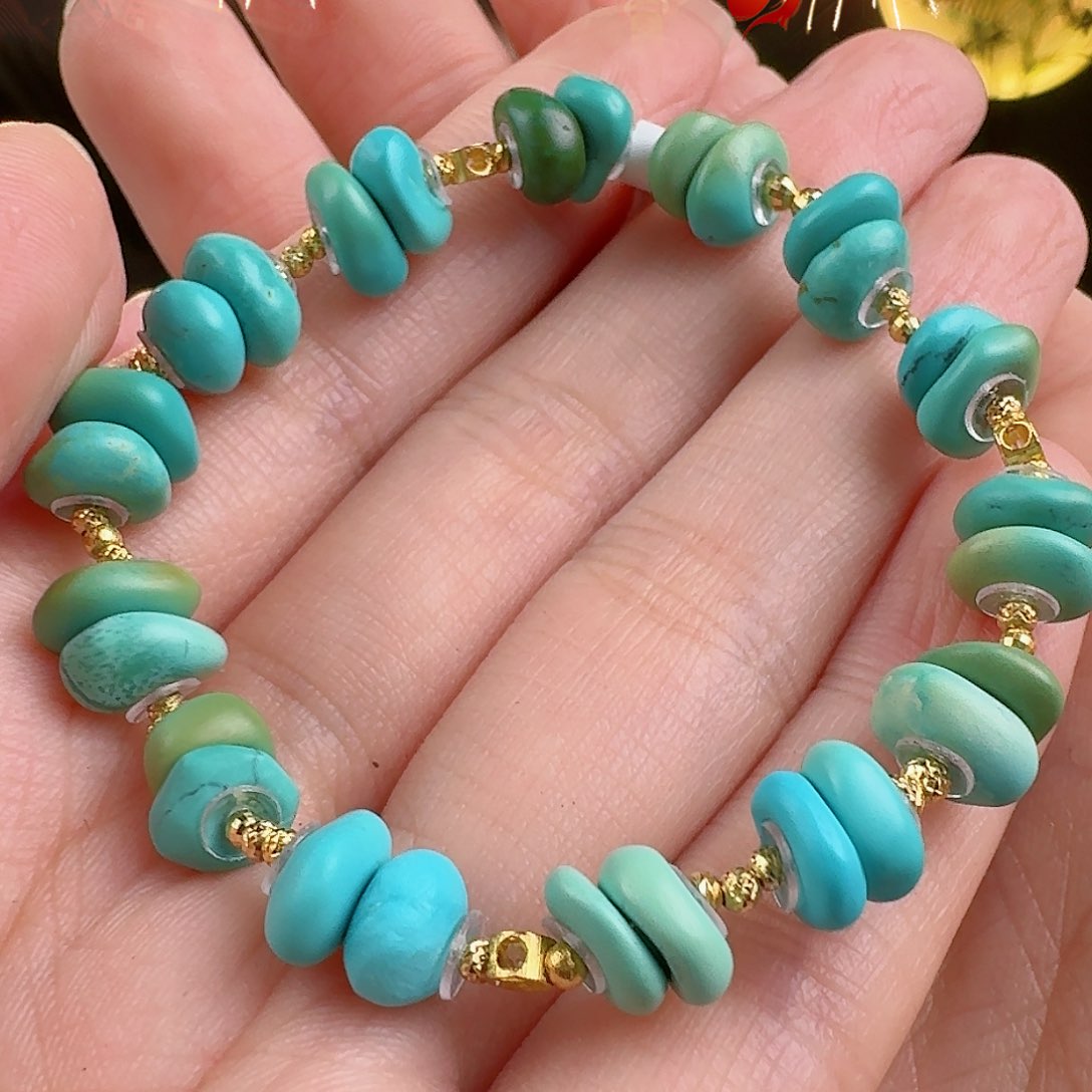 绿松石珠宝奇石18K金镶嵌