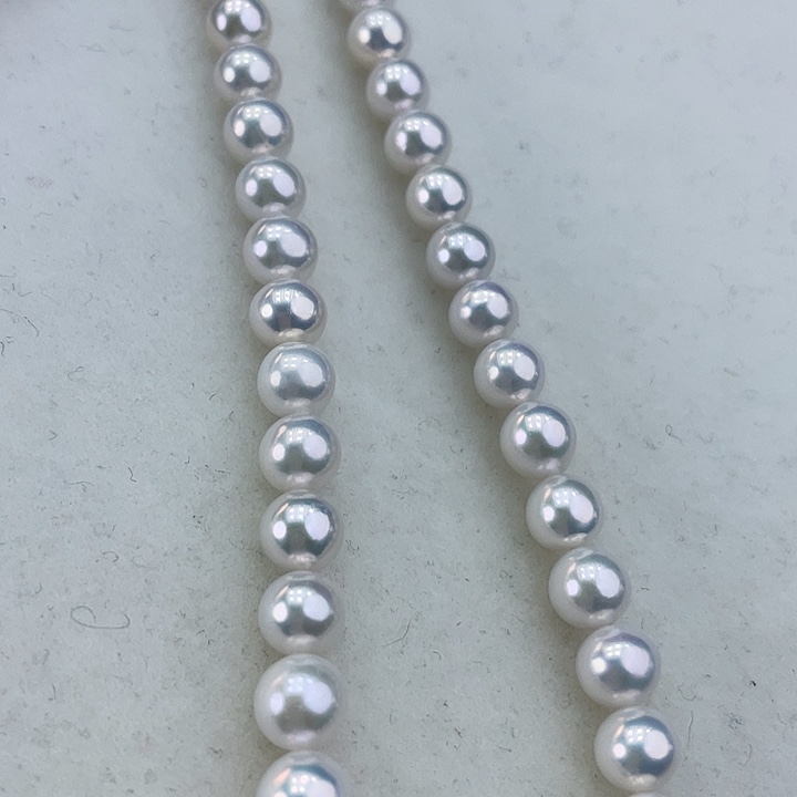 淡水珍珠颈饰18K金镶嵌6.7极光冷青高品