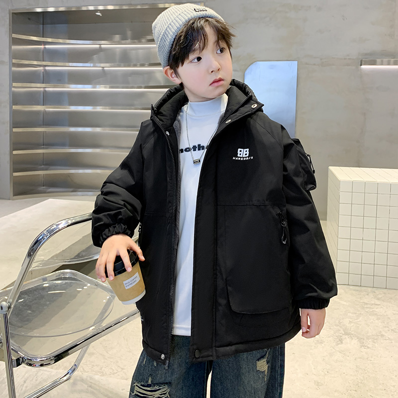 儿童装男童冬装棉衣2025新款加绒外套加厚棉袄冬季大童男孩派克服
