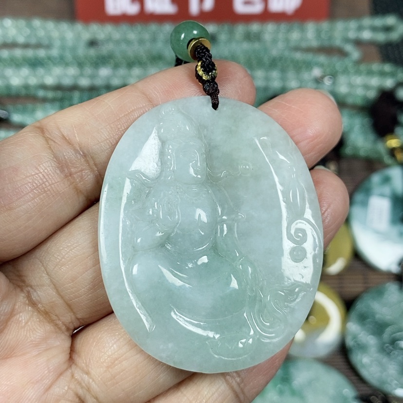 【闪购商品】翡翠颈饰未镶嵌玉吊坠翡翠玉虞美人图