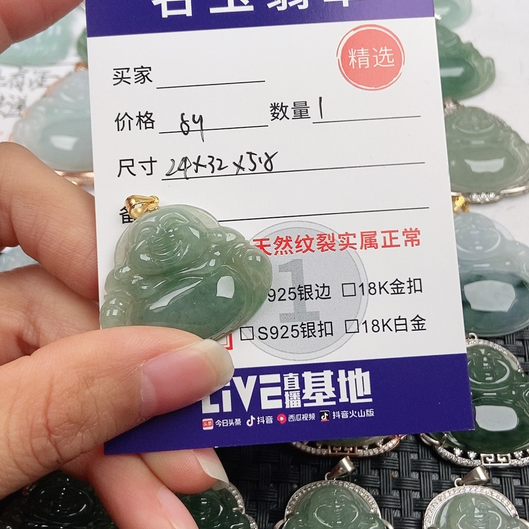 翡翠银S925镶嵌颈饰