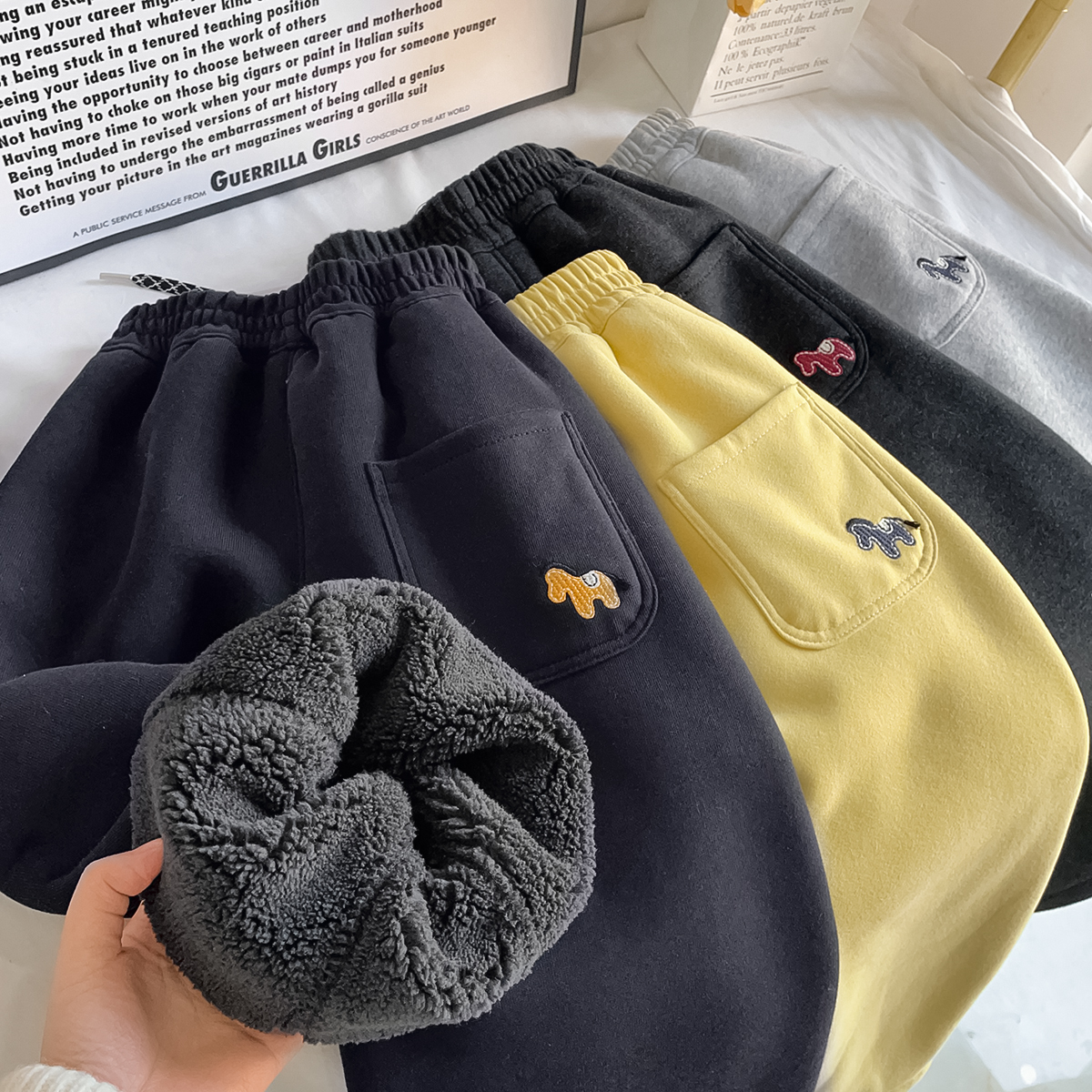 【发财马】25冬季加绒加厚中大童儿童宽松运动裤Lenkid-3266