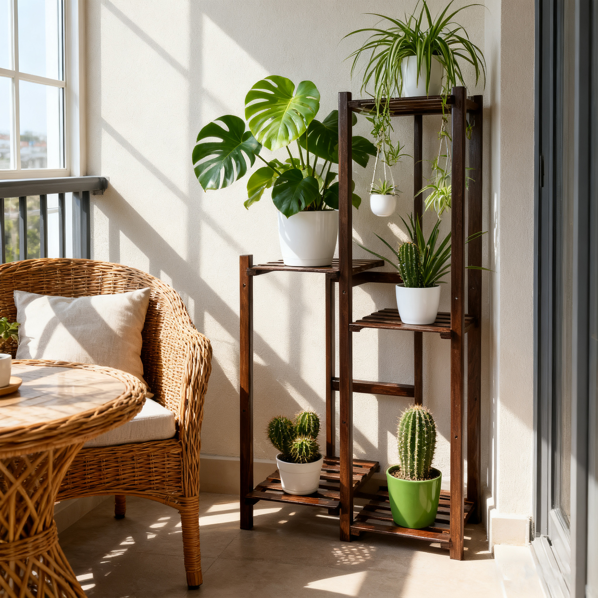 飘窗阳台花架子多层多肉绿萝花盆架子办公桌面收纳置物架落地