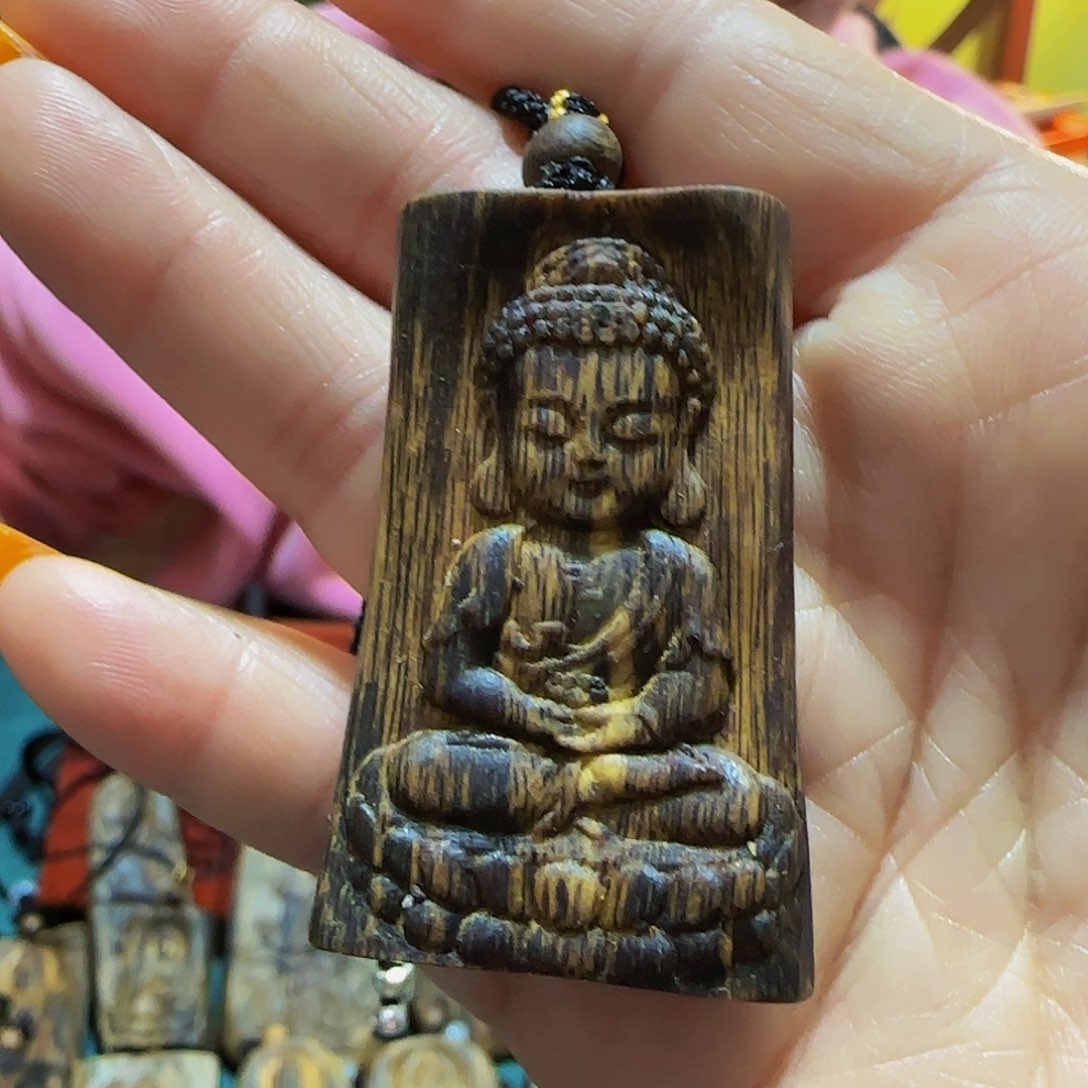 沉香吊坠糖结白奇楠宝宝佛带绳子9.2克