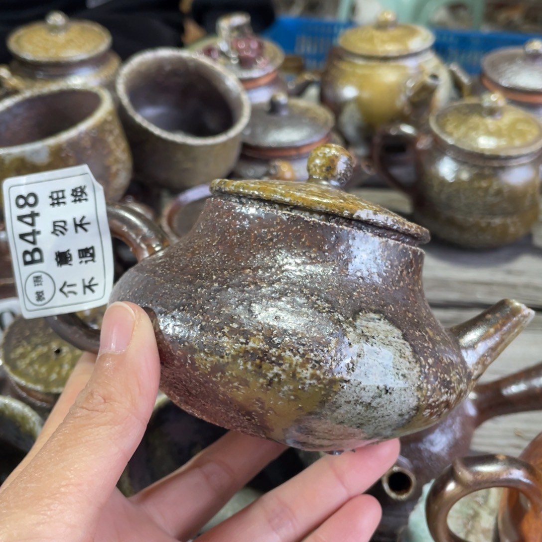 陶纯手工柴烧茶壶茶具瑕瑕