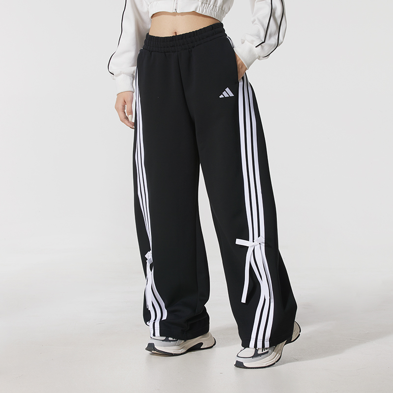 【达人专属】阿迪达斯女裤针织长裤新款运动直筒裤时尚休闲裤KG3855