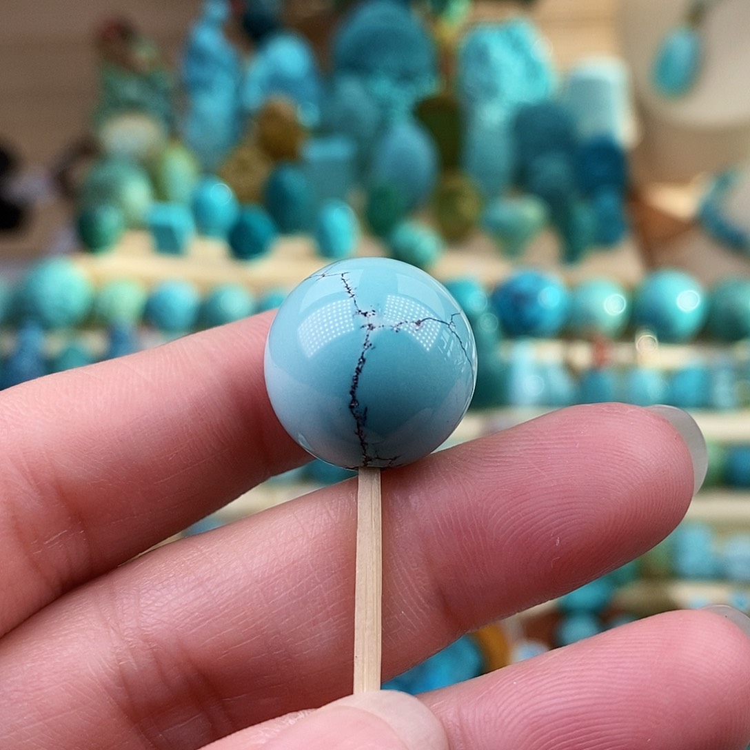 绿松石珠宝奇石未镶嵌17mm