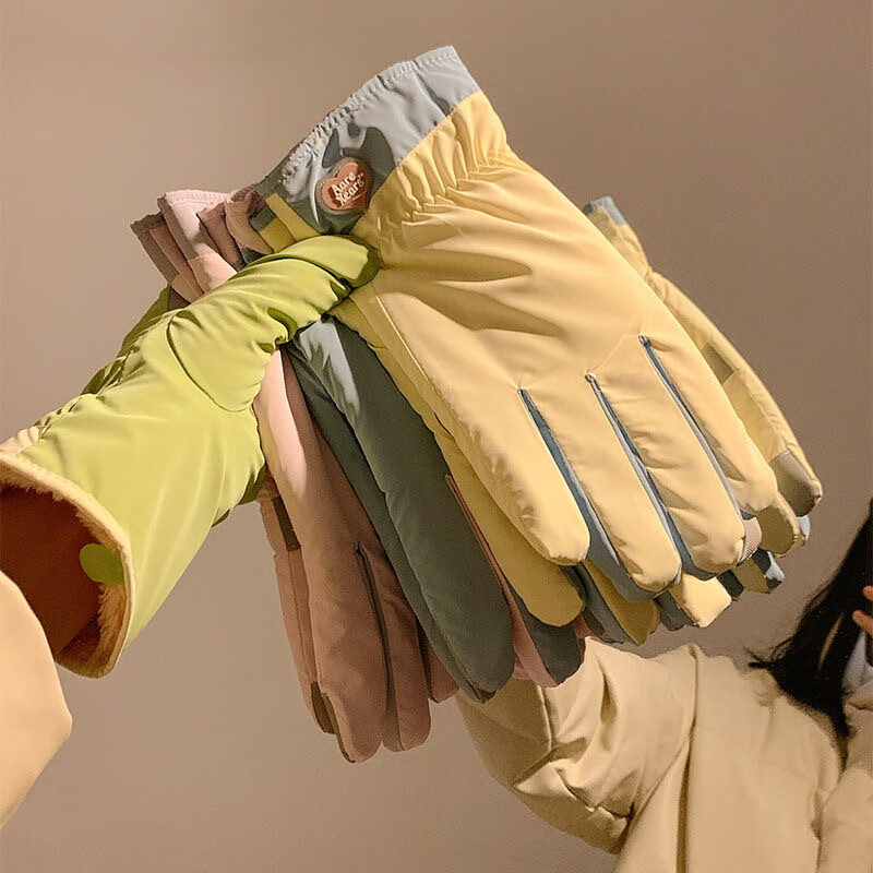冬季手套女学生可爱防寒保暖骑行加绒加厚户外滑雪防风触屏手套女