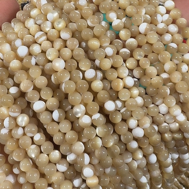 玛瑙/玉髓合金珠宝半成品2条5mm咖色马蹄螺圆珠