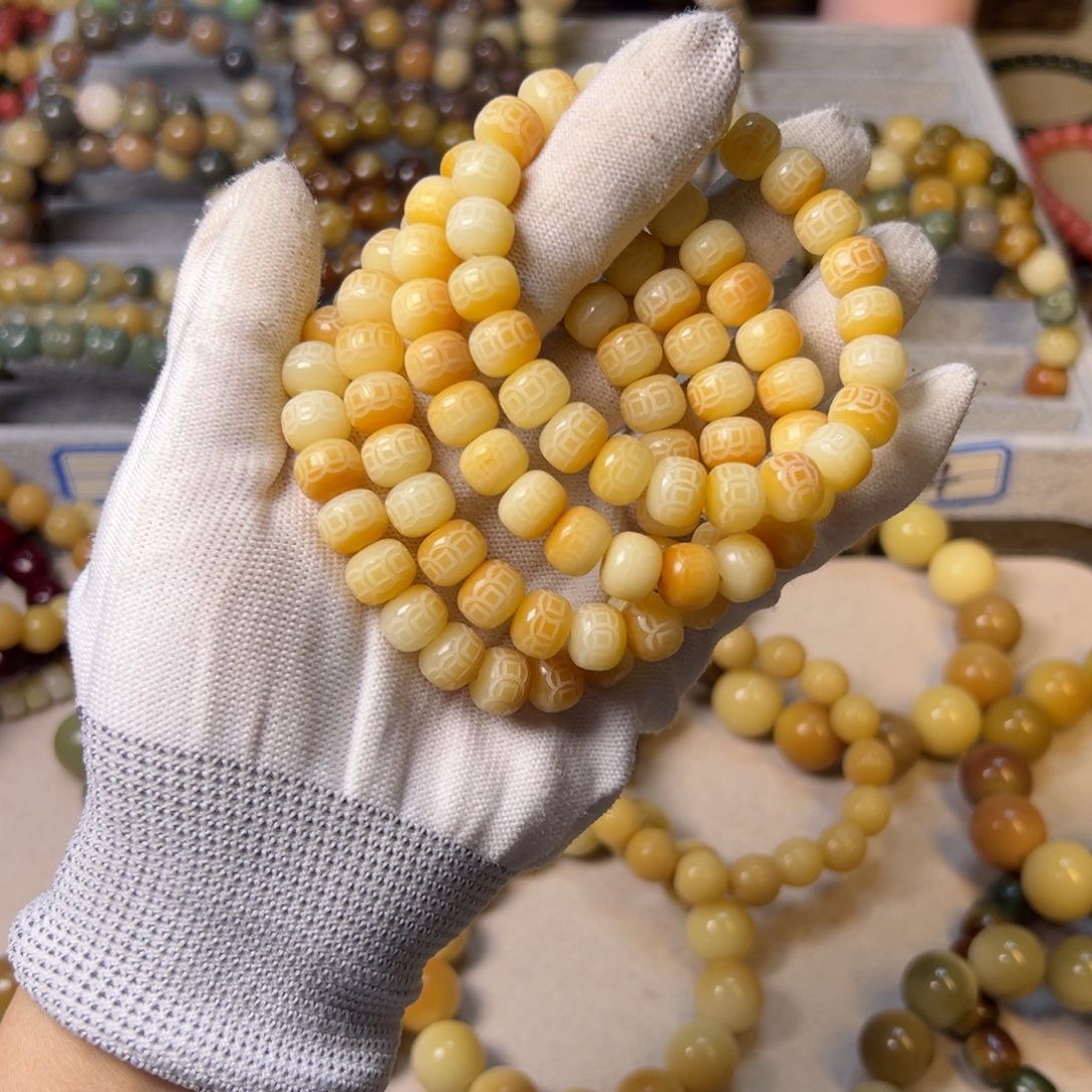 手串菩提根/象牙果碳烤钱币卡10