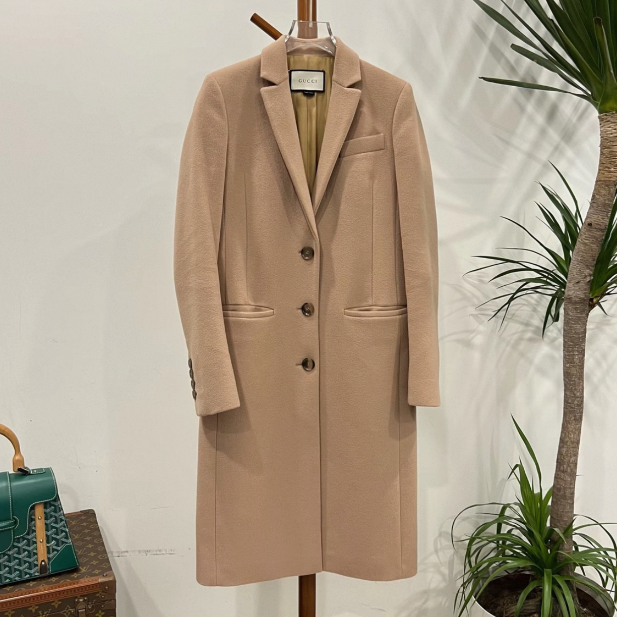 95新 GUCCI/古驰 Gucci藕粉色大衣38码/GZ188