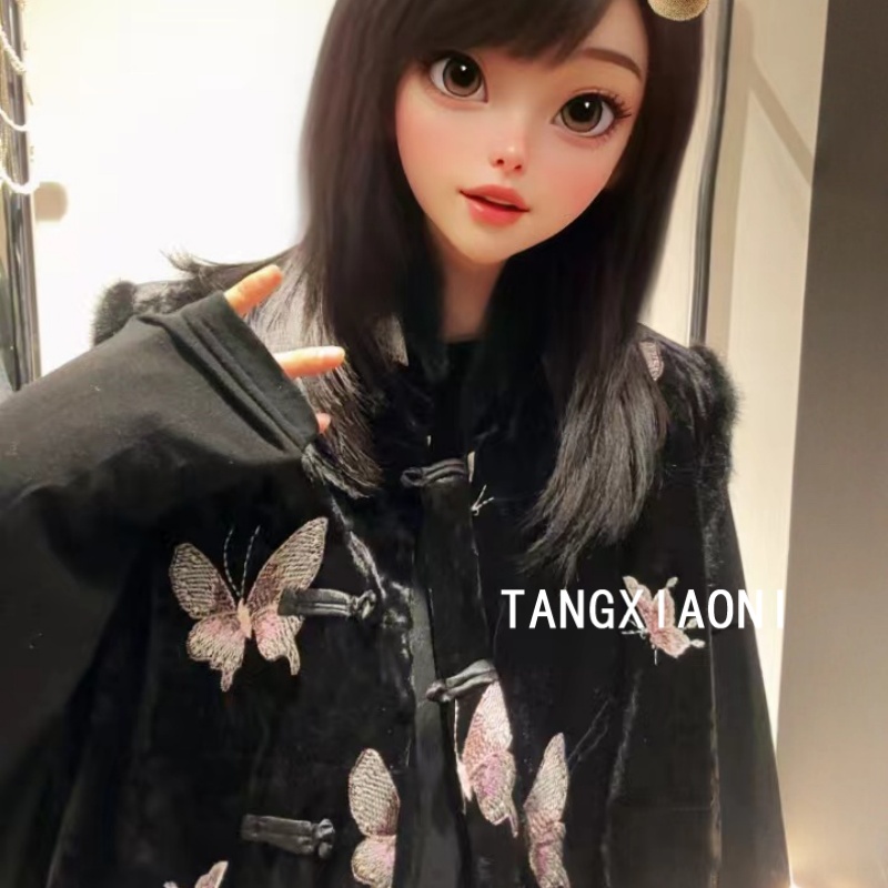 2店 精品单【粉韵蝶】重磅刺绣毛毛马甲