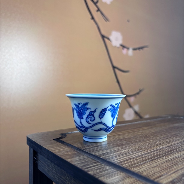 【南风】福利款 景德镇纯手绘青花萱草花铃铛杯 40cc 11