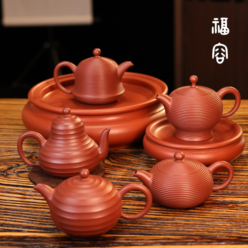 邱桂彪制 纯手工制作 千线壶 朱泥泡茶壶 茶具 茶器 潮汕功夫茶