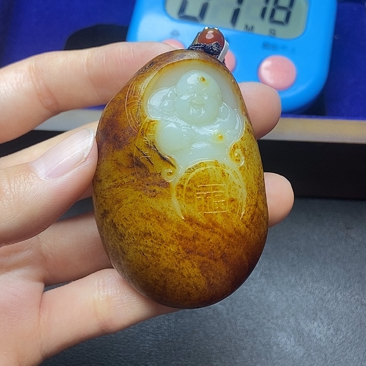 和田玉挂件未镶嵌金**！N