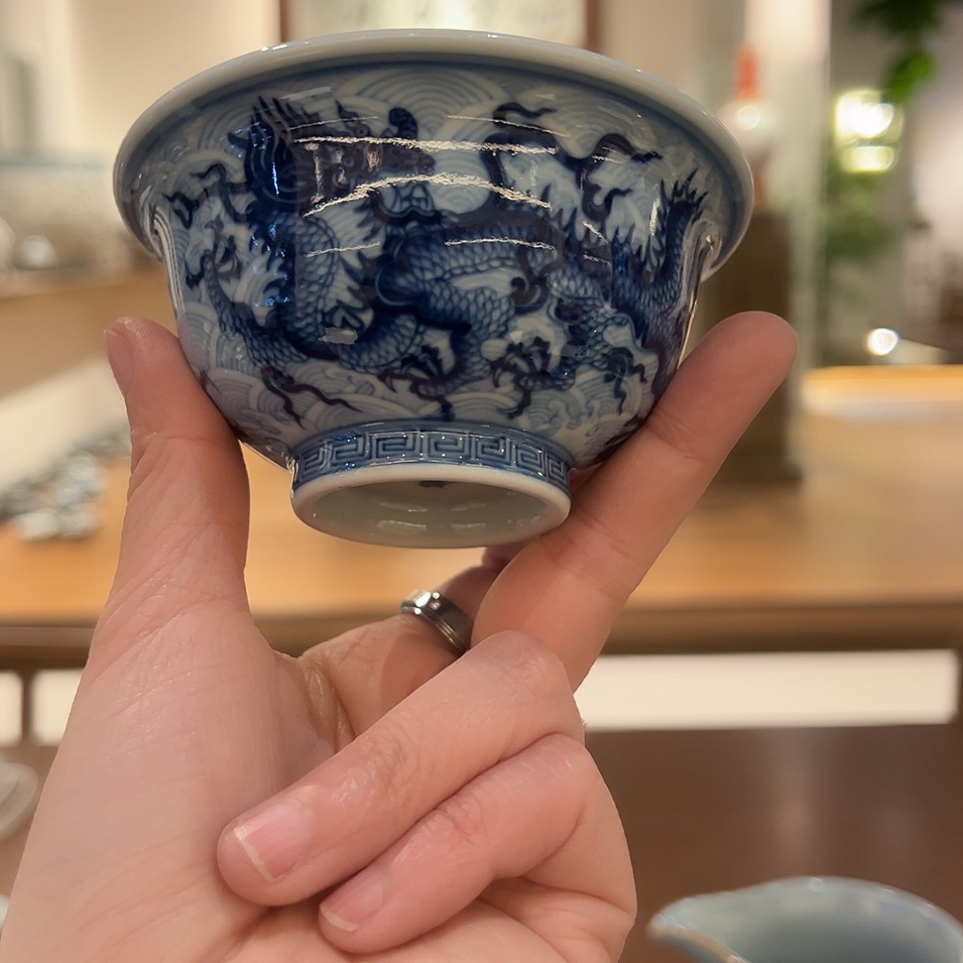 钟家窑柴窑孤品海水龙纹