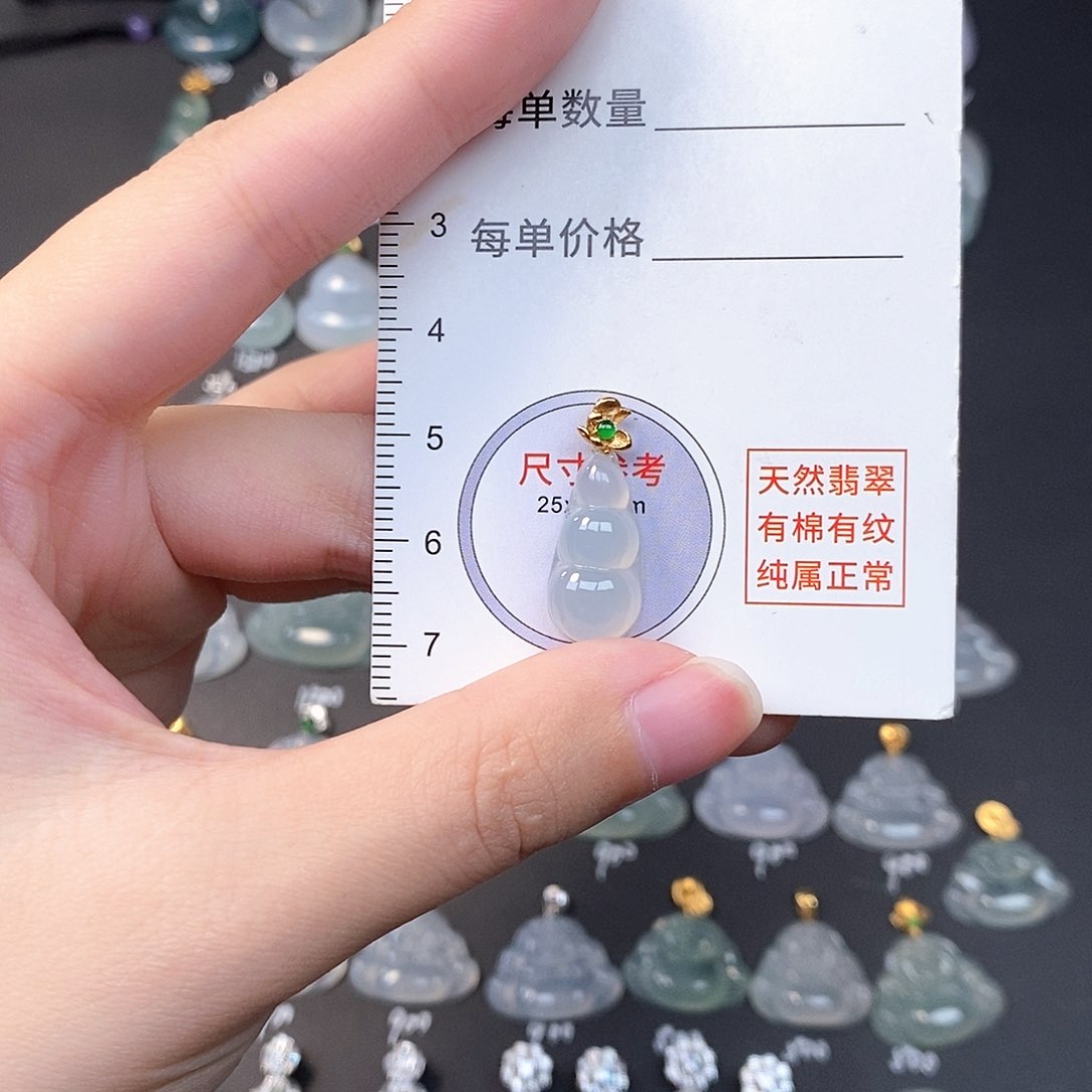 吊坠(不含链)18K金镶嵌翡翠全场缅甸A货翡翠
