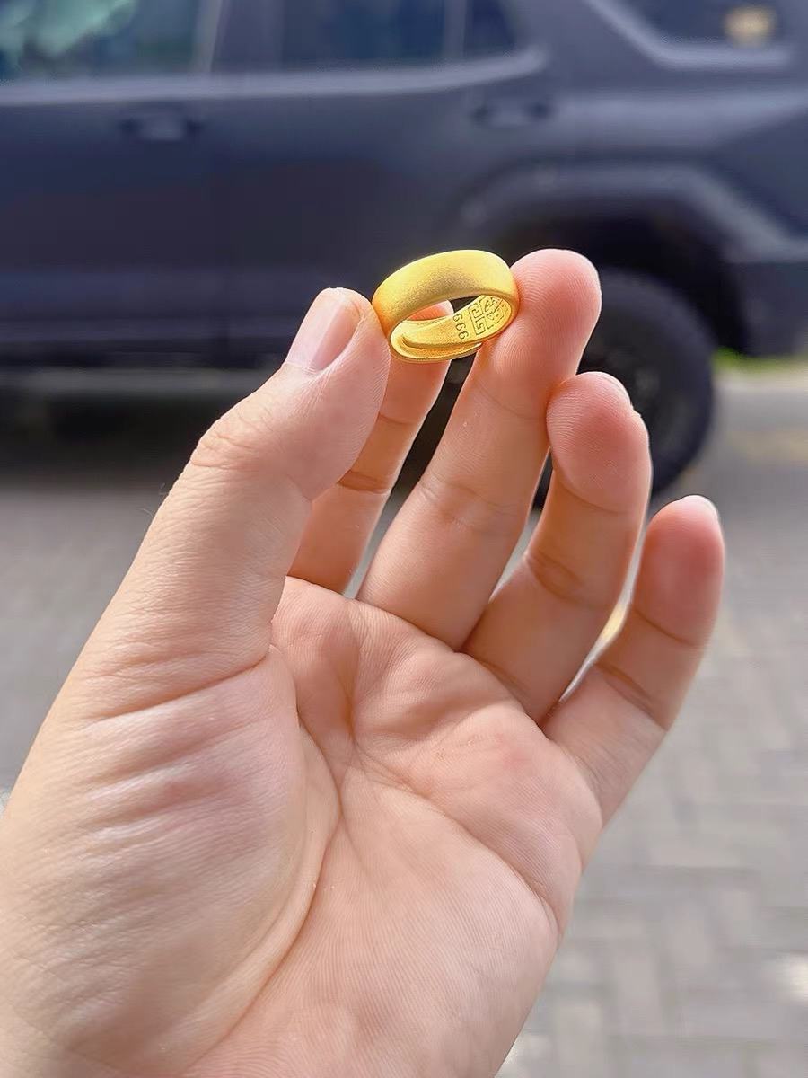 合金戒指 开口 古法素圈戒指情侣磨砂可调节内回纹