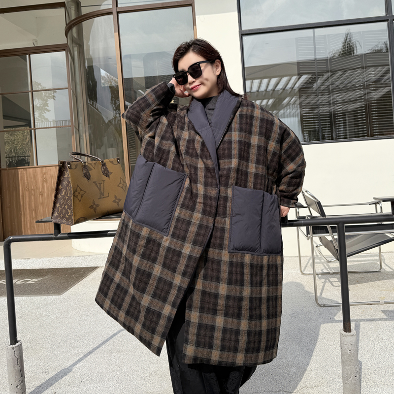 别格秀长款羽绒服女2025新款爆款羊毛胖mm大码女装外套两面穿鹅绒