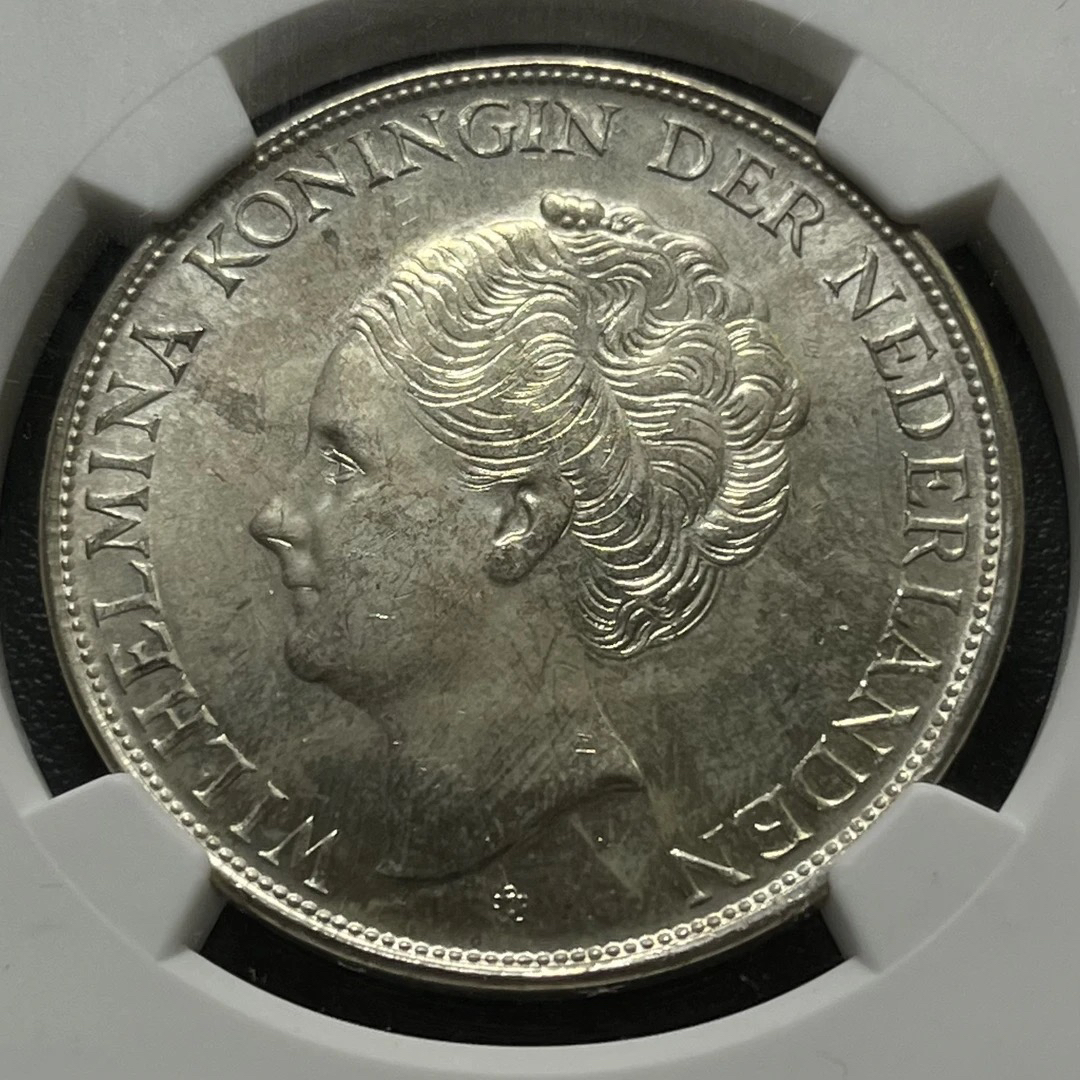 NGC MS62荷属1944年殖民地库拉斯2.5盾银币