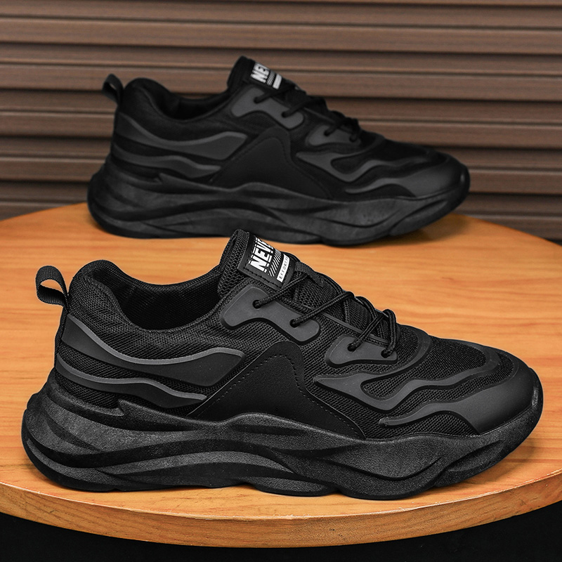 男鞋2025夏季新款厚底防滑跑步运动鞋男士潮流百搭休闲老爹鞋Z593
