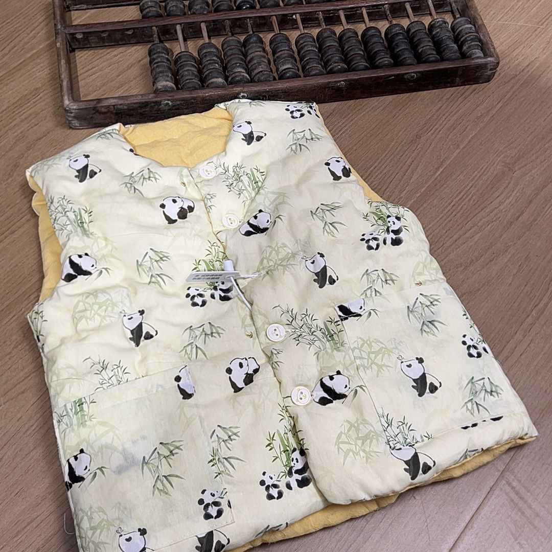 100码儿童冬季加厚手工棉花对襟马甲保暖男女宝宝时尚