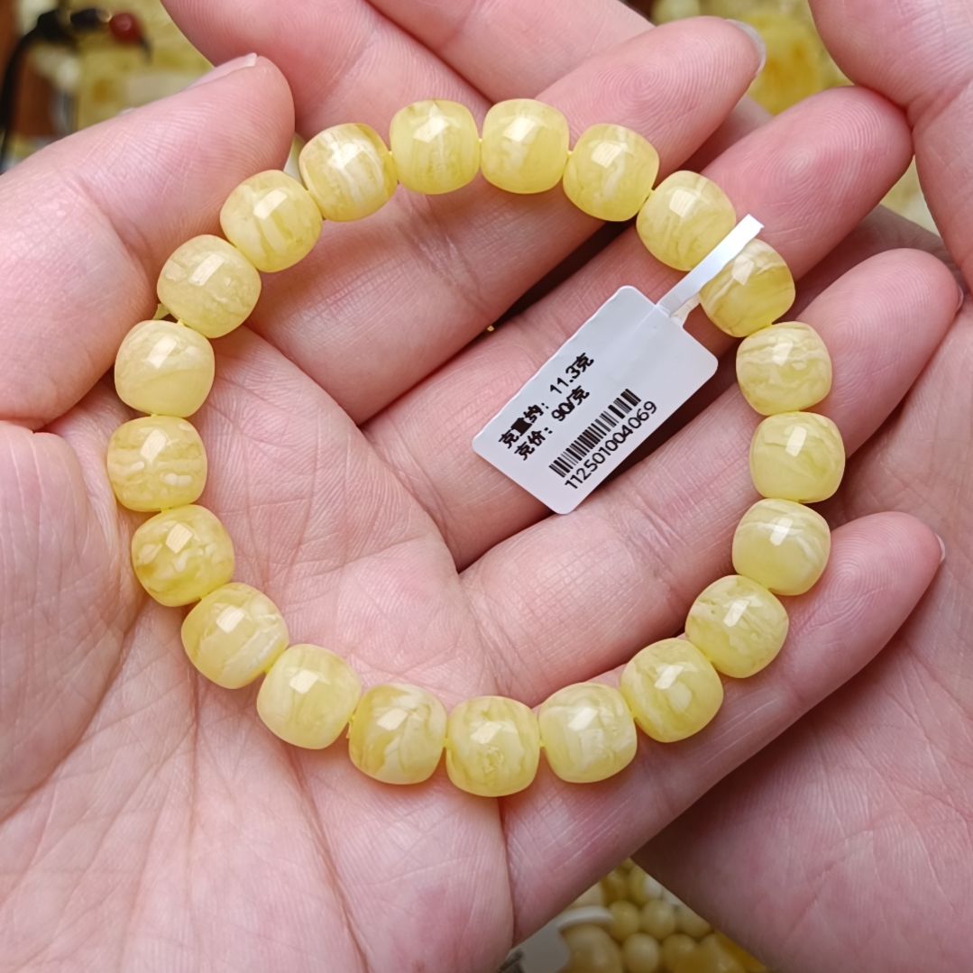 蜜蜡手链未镶嵌9老型虎皮纹