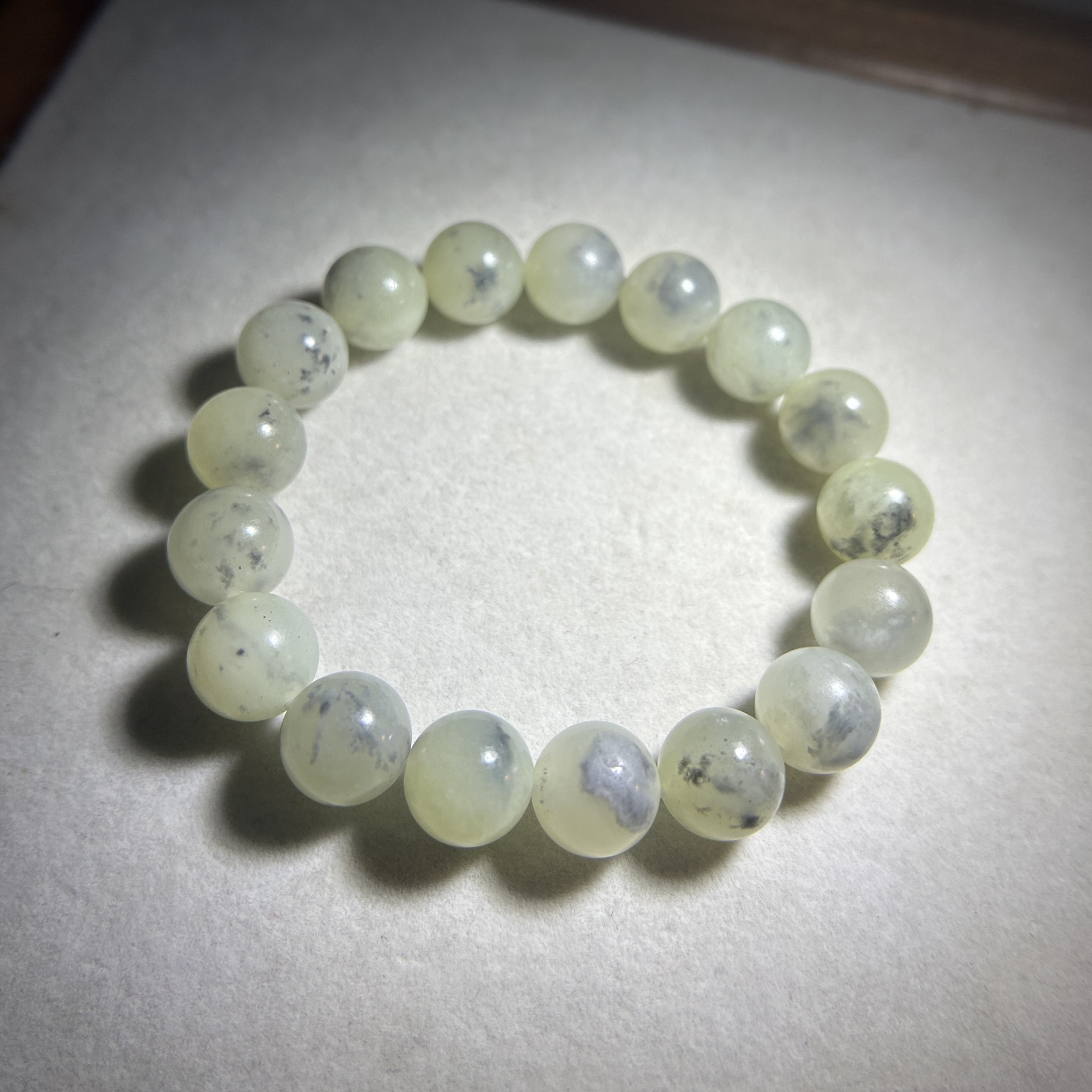 新疆和田玉青花手串12mm和田玉飘墨意境青花手链聚墨点墨水墨玉串