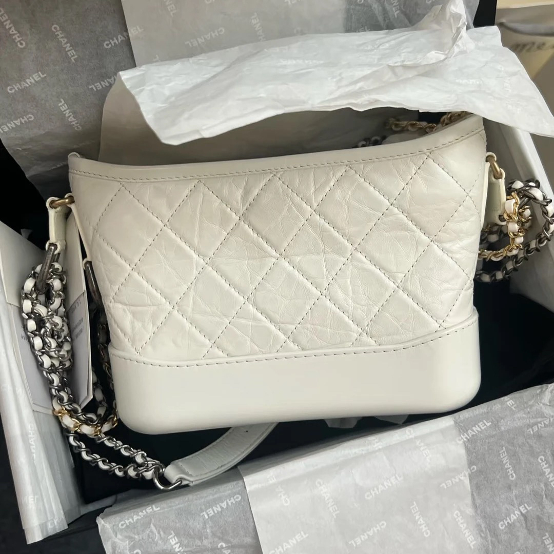 95新 Chanel/香奈儿 Chanel白色小号流浪包 25010041-01