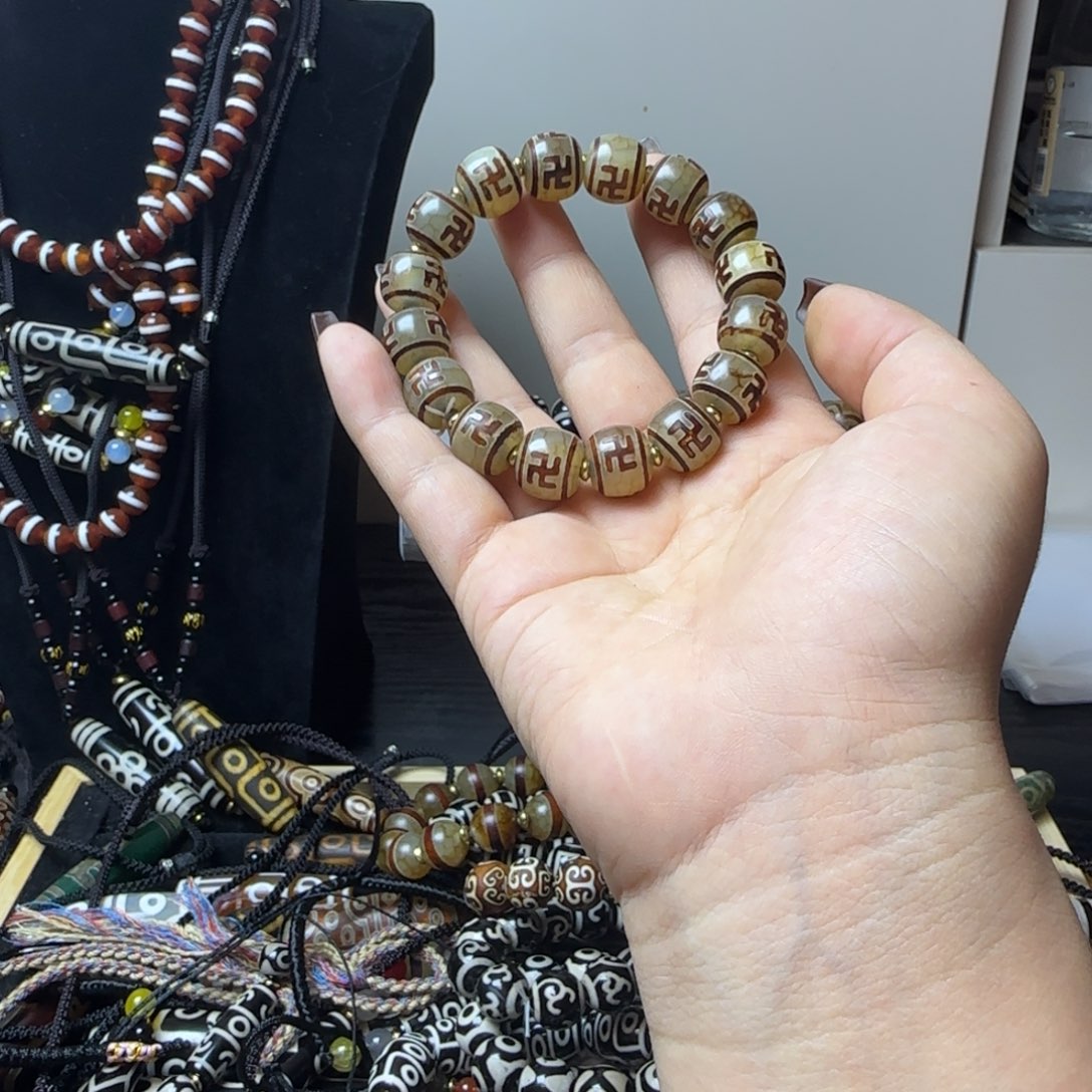 佛***玛瑙/玉髓合金颈饰