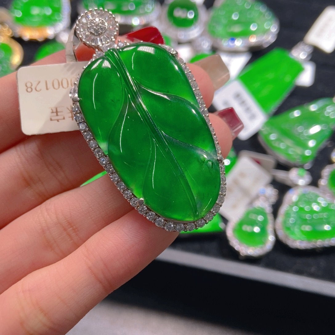 翡翠吊坠(不含链)银S925镶嵌