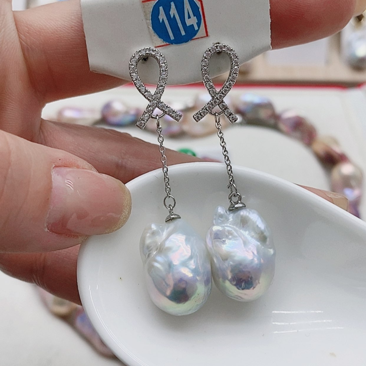 【闪购商品】淡水珍珠耳饰银S925镶嵌