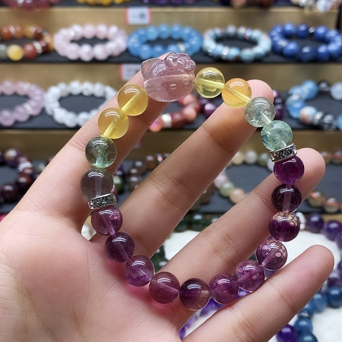 水晶手链未镶嵌彩萤石