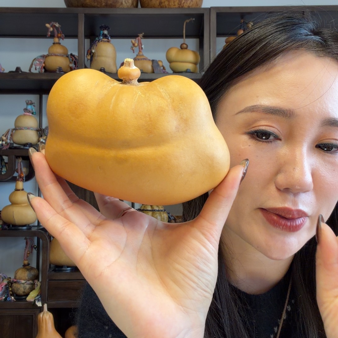 Y***B花皮熊猫脸钱袋子葫芦摆件