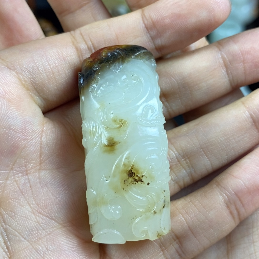 和田玉未镶嵌挂件悟*#