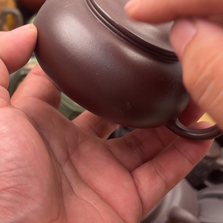 茶壶紫砂紫纱壶口磕碰