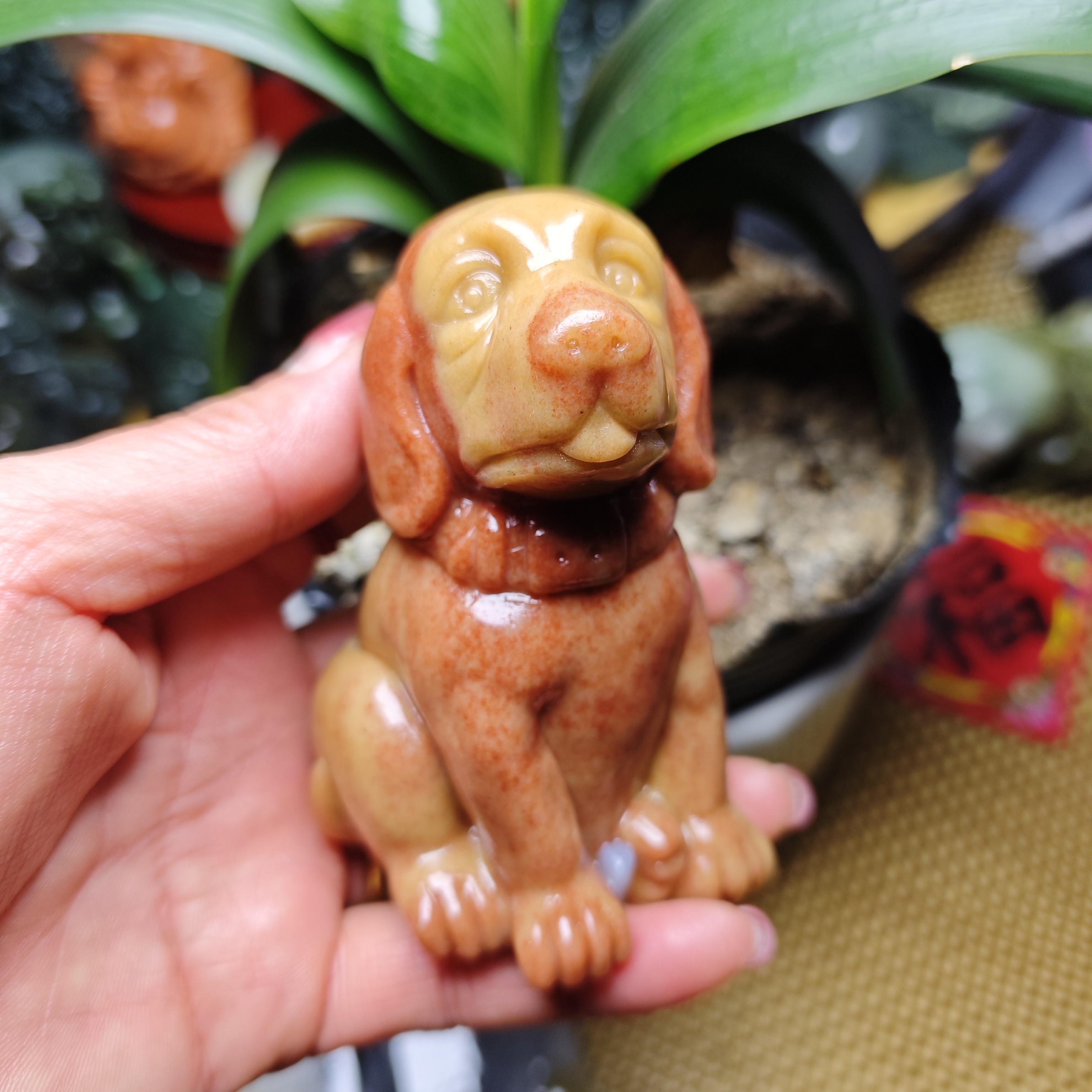 新疆北江三彩玉把件