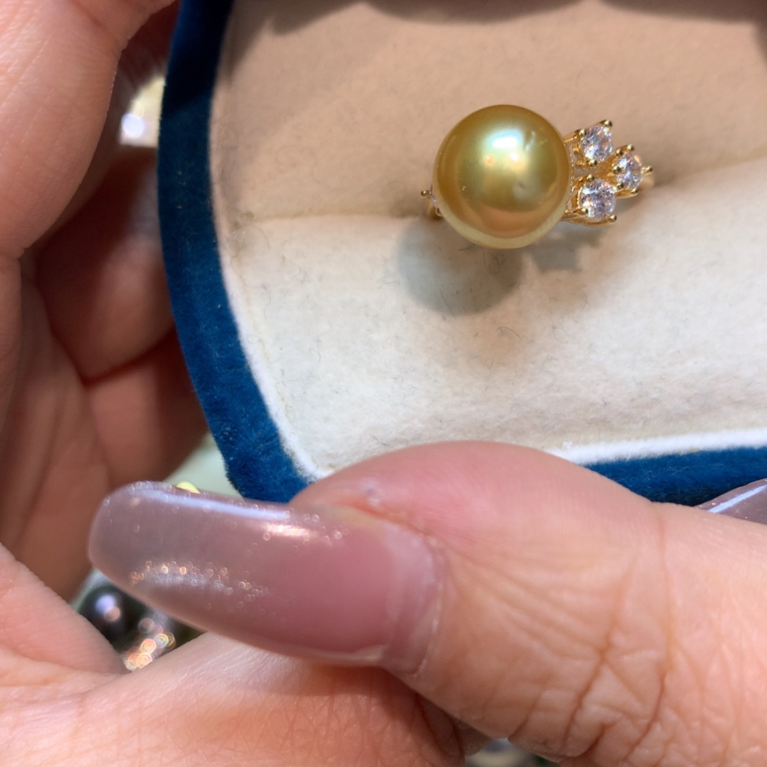 海水珍珠戒指银S925镶嵌