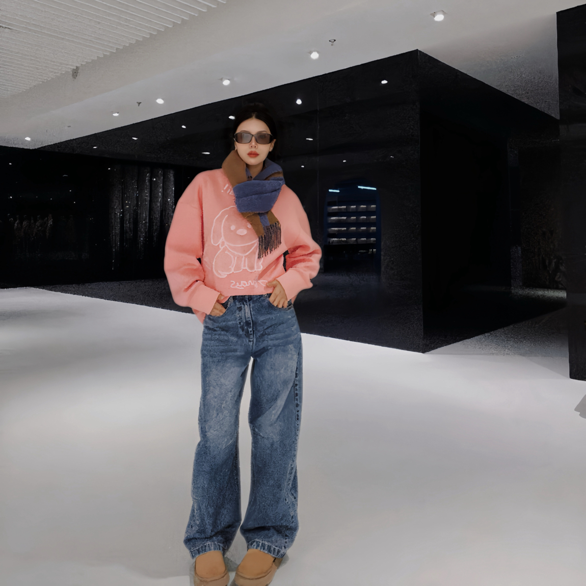 AMASS/阿玛施秋冬新款圆领运动风休闲加绒卫衣潮流宽松百搭530159