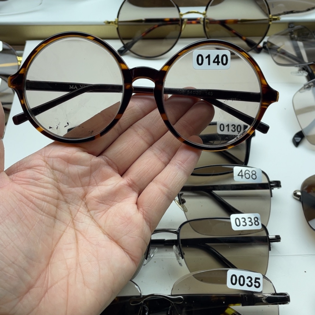 茶水晶复古圆 0140