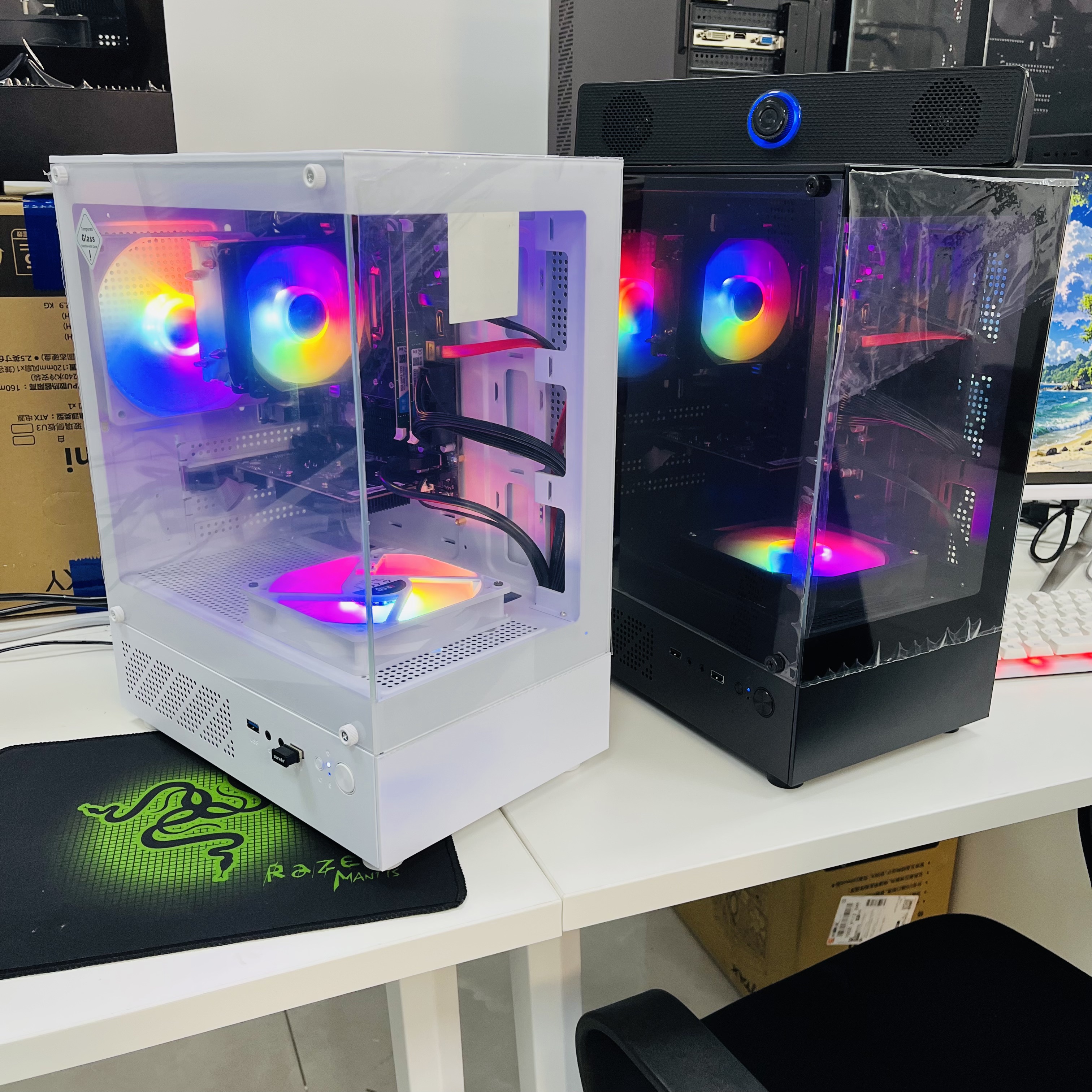 工作站99新公司海景房老板电脑发光单主机无显示器办公设计