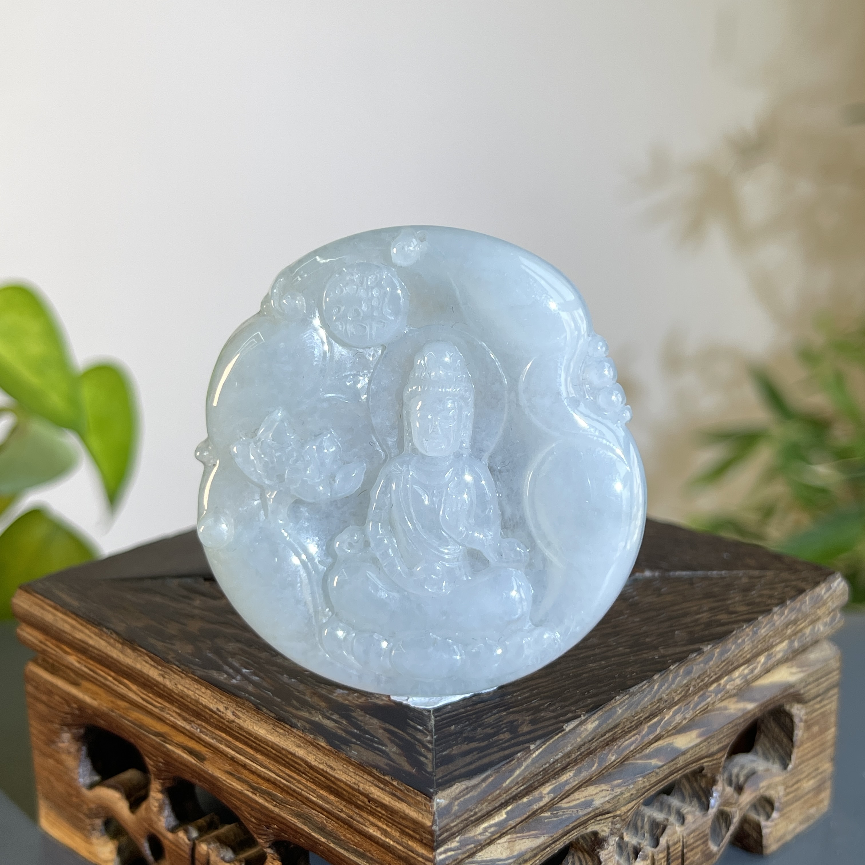 JTA26-62 天然缅甸翡翠A货 莲花观音