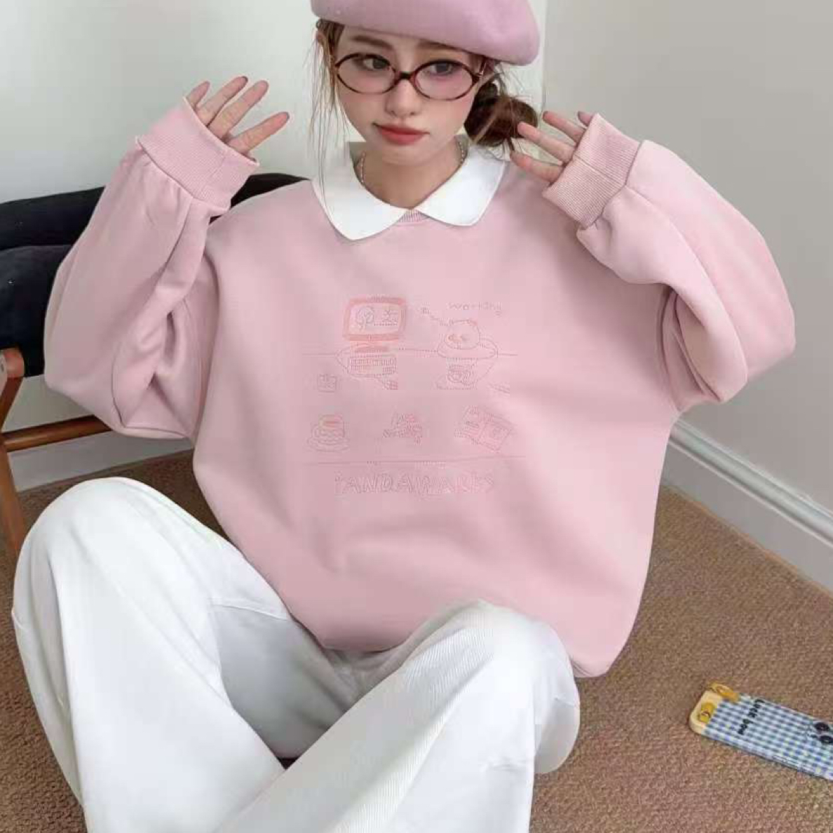 店里单件卫衣～不加绒，长袖外单，均码，百搭，显瘦