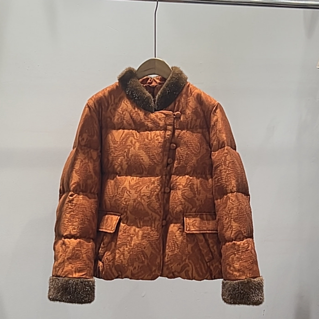 【柿柿如意】冬季新款高贵复古鹅绒服国风短款时尚气质立领896