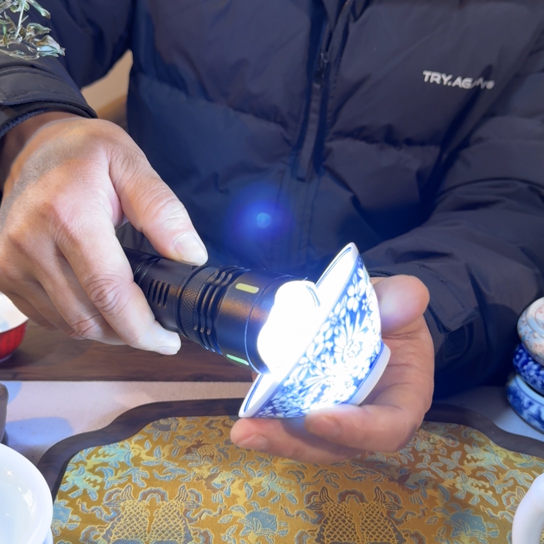 陶其他青花万花斗笠杯