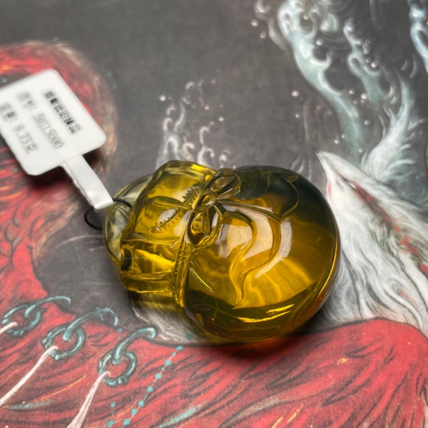 天然蓝珀钱袋子吊坠